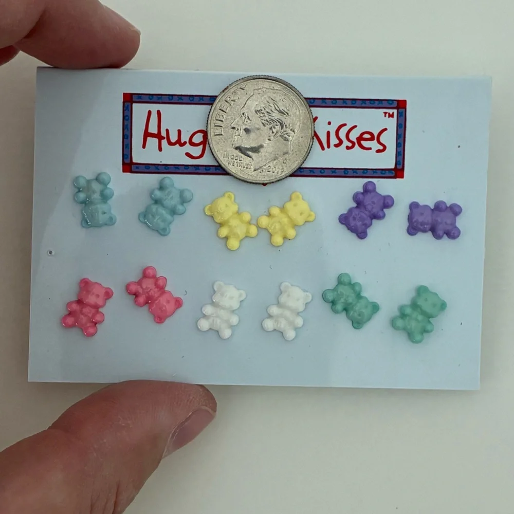 Vintage 80s Teddy Bear Stud Earrings